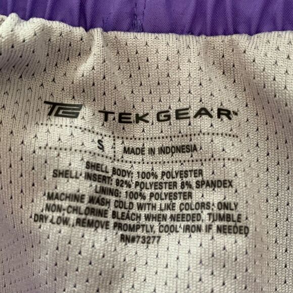 Tek Gear purple soccer shorts, lined, stripes, great condition, S - Picture 5 of 6